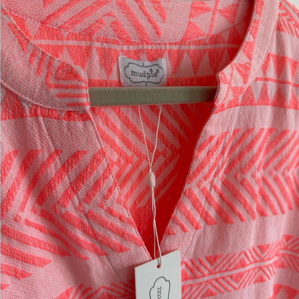 Mud Pie bright pink  Geometric Dress - Picture 5 of 6